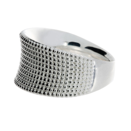 Ring Dots konkav Silber hell