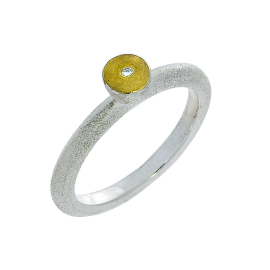 Ring si mit Feingold Diamant 0,02 ct TWsi