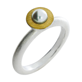 Ring si mit Feingold mit Süßwasserperle