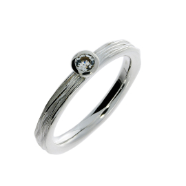 Ring si Crease Silber hell weißer Topas 3 mm fac