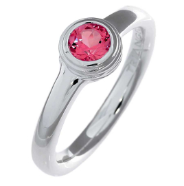 Ring Silber Crease Blossom Turmalin pink 5 mm rund fac