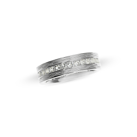Ring Crease Silber weißer Topas Kanalfassung