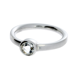 Ring si weißerTopas 5 mm rund