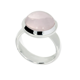 Ring si Rosenqaurz 14 mm rund cab