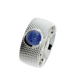 Ring Dots No1 Silber Tansanit 7mm rund cab