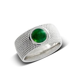 Ring  Dots No1 Silber grüner Turmalin 7mm rund