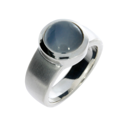 Ring Silber Mondstein rund 10 mm