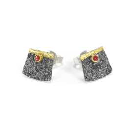 Ohrstecker Silber mit 750 Gold 