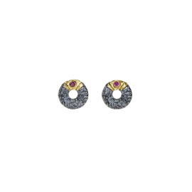 Ohrring Silber mit 750 Gelbgold