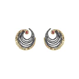 Ohrring Silber mit 750 Gelbgold