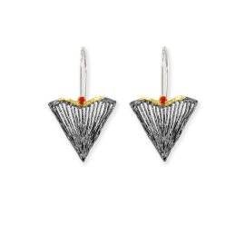 Ohrring Silber mit 750 Gelbgold
