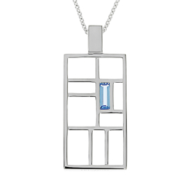 Anhänger nach Mondrian Silber 18 x 32 mm ohne Kette