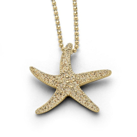 Anhänger Silber Seestern Strandsand Zirkonia 33  mm 