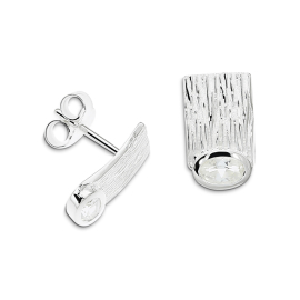 Ohrstecker  Crease Silber hell