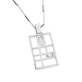 Anhänger nach Mondrian Silber hell 18 x 27 mm ohne Kette