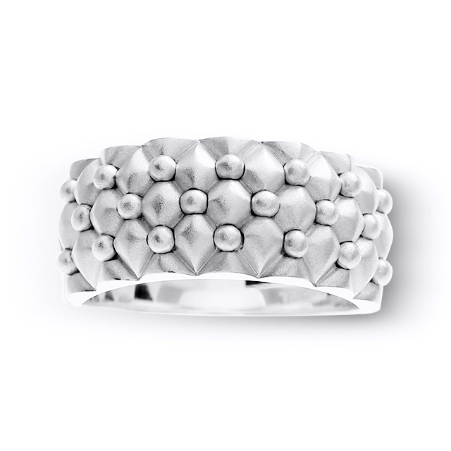 Ring 2-tone Dots Silber hell matt 9 mm