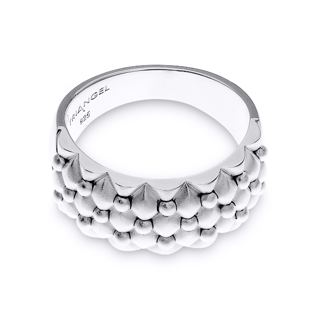 Ring 2-tone Dots Silber hell matt 9 mm