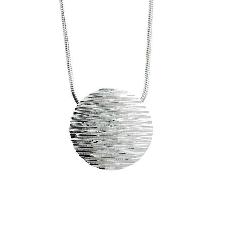 Anhänger Crease Silber hell rund 19 mm