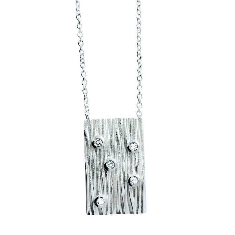 Anhänger Crease Silber weißer Topas fac