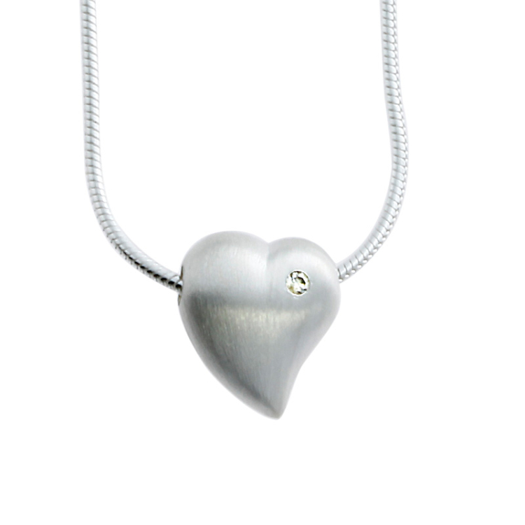 Anhänger Silber Herz Diamant 0,02 ct