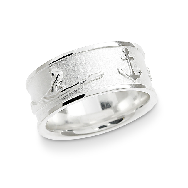 Ring Insel Sylt Koordinaten Silber hell