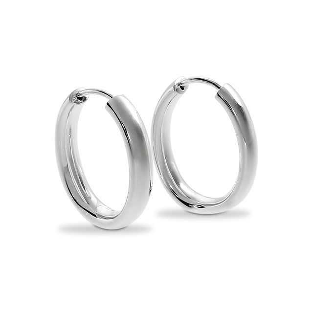 Creole 925 Silber poliert mit Scharnier 24 x 19 mm oval