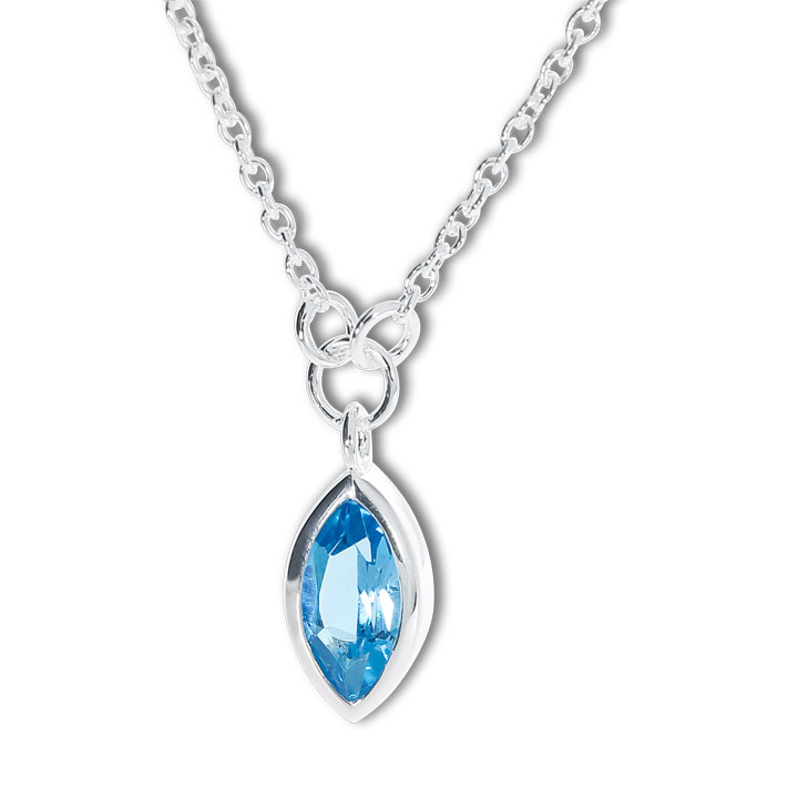 Anhänger Silber blauerTopas 8 x 4