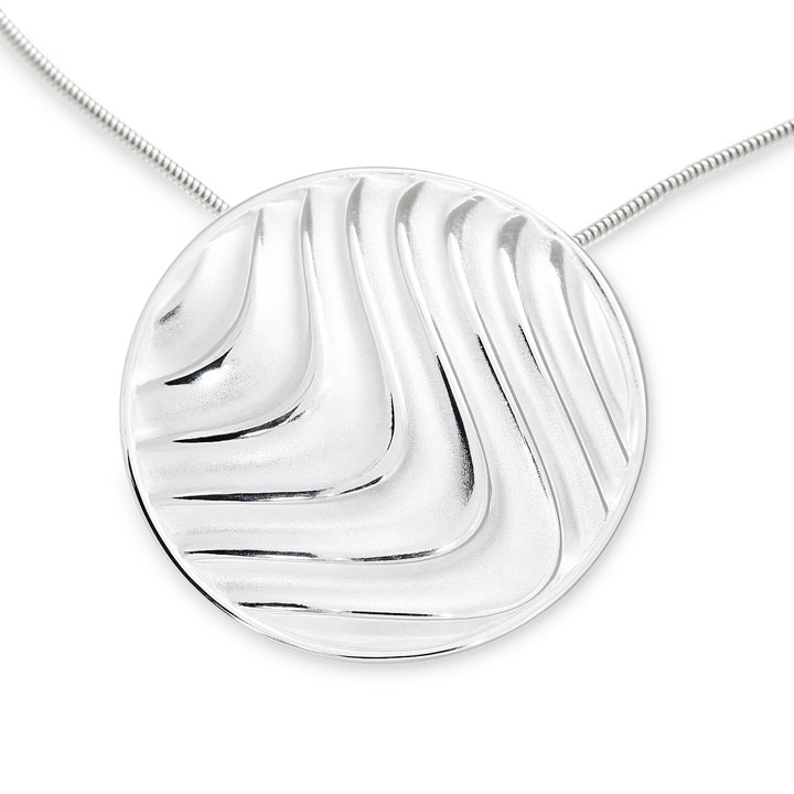Anhänger Waves 36 mm Silber hell