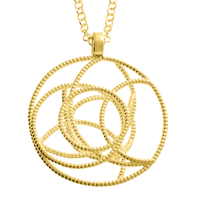 Anhänger Dots Silber Goldplattiert Mandala 45 mm