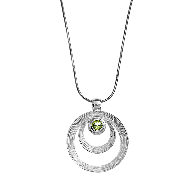 Anhänger Crease Silber hell Peridot 5 mm fac
