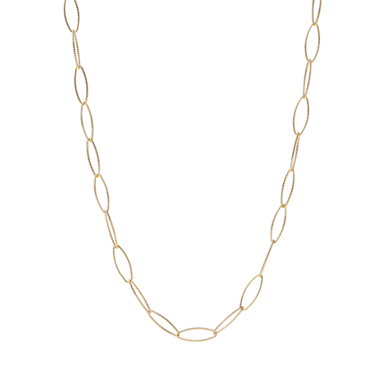 Halskette mit ovaler Diamantkette 40+4 cm