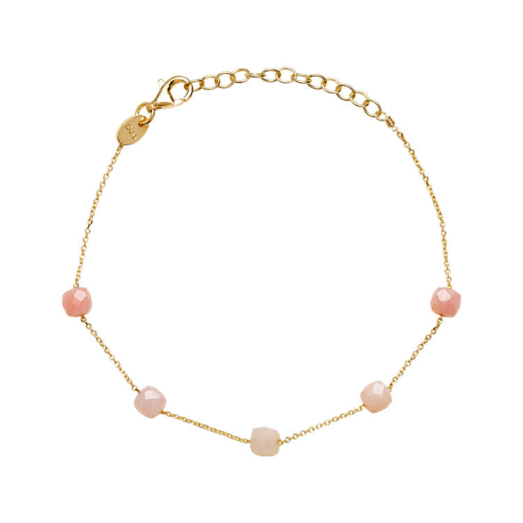 Armband mit quadratischen Rosenkranzsteinen