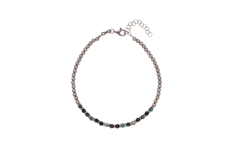 Armband mit Kugeln und zentralen Steinen 19+3 cm