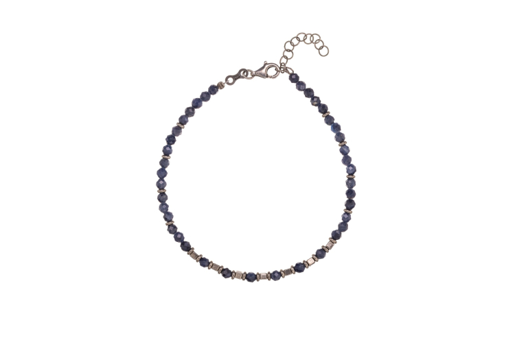 Armband mit Saphirwürfeln und zentralen Elementen 19+3