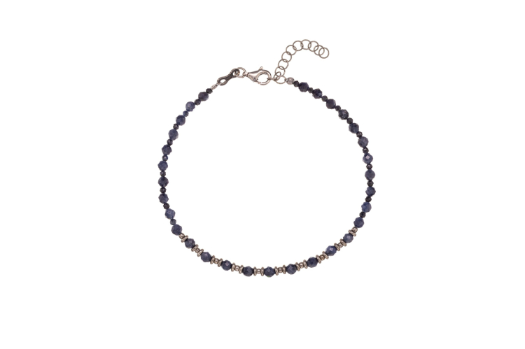 Armband mit kleinen Saphirkugeln und zentralen Elementen