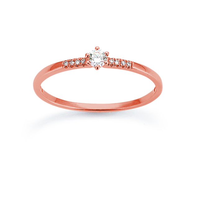 Ring 585 Rotgold Brilliant 0,0 ctH/Si, Dia 0,02 ct