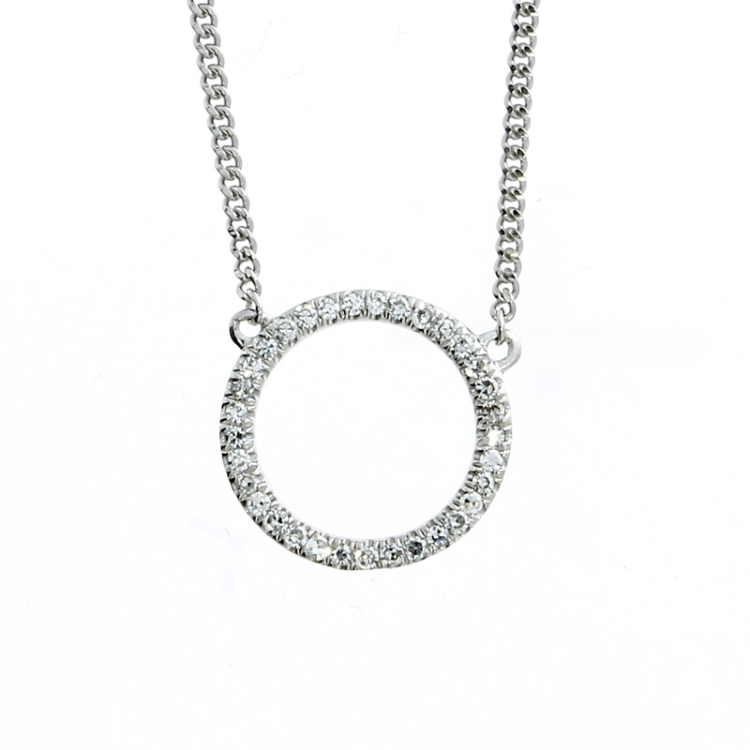 Collier 585 Weißgold 42 cm Diamant 0,05 ct H/Si