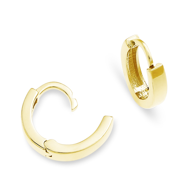 Creole 585 Gold oval mit Scharnier rund Durchmesser 10 mm, Breite 3,5 mm