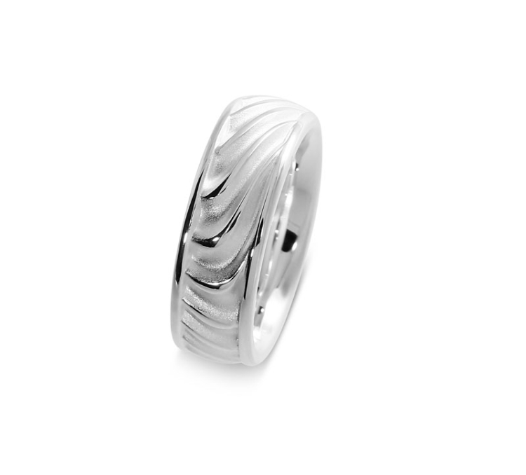 Ring Waves 6 mm Silber Größe 52