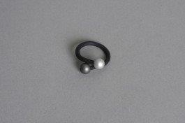 Ring Kautschuk schwarz / Alu silber, grau