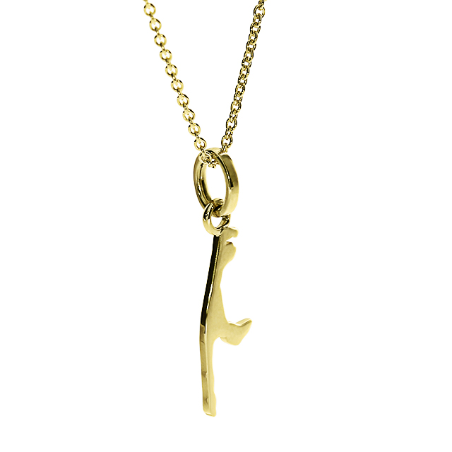 Anhänger Sylt 925 Silber gold-plattiert 17 mm ohne Ankerkette
