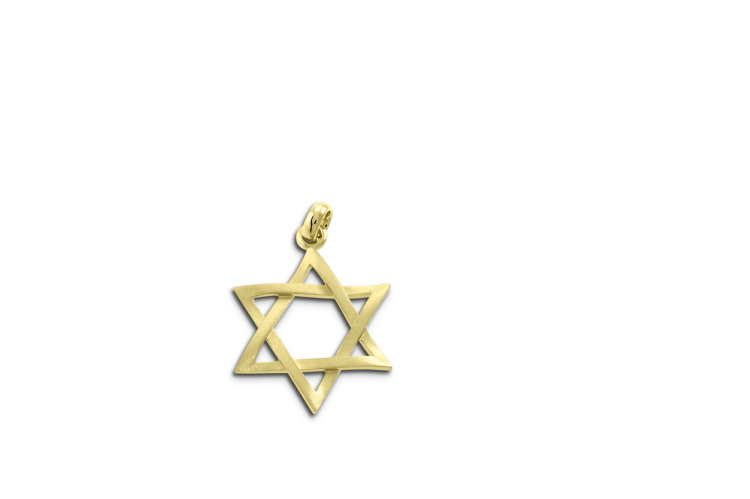 Anhänger Davidstern 21 mm 585  Gold ohne Kette