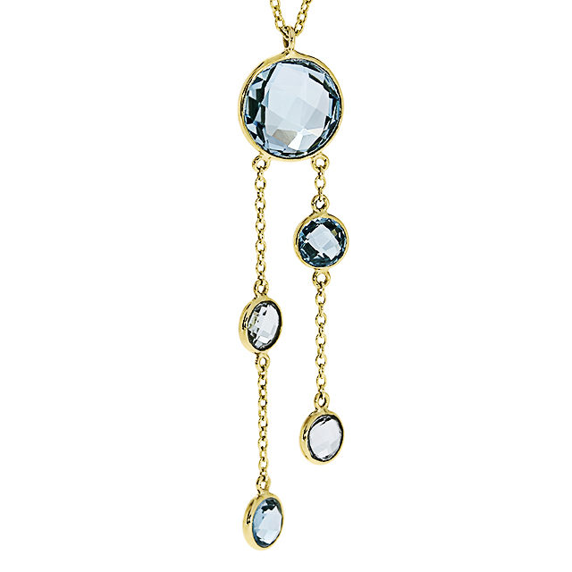 Anhänger 585 Gelbgold mit Sky blue Topas ohne Kette