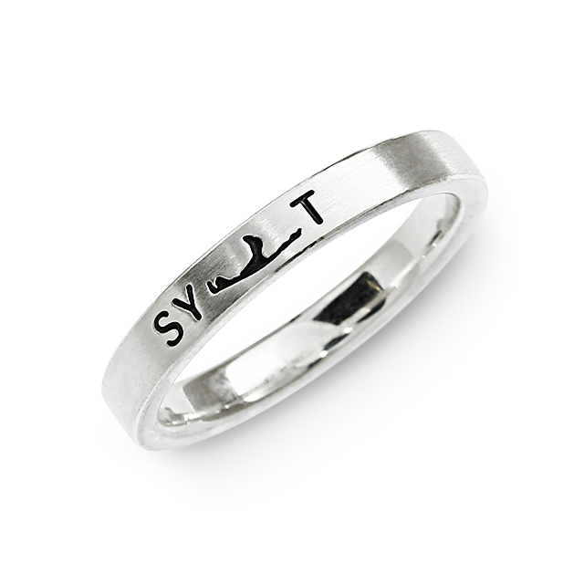 Ring Sylt Logo 3.0 poliert rhodiniert Breite 3 mm Ringweite 50