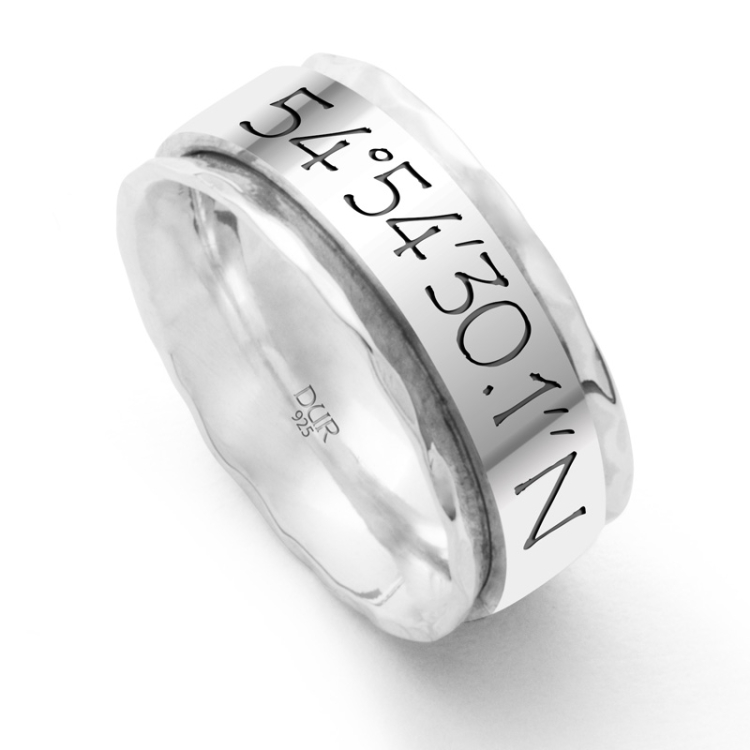Ring LieblingsOrt Sylt Koordinaten 9 mm Ringweite 50