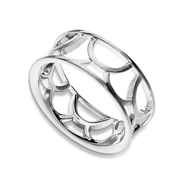 Ring Luft Silber hell 8 mm Ringweite 52