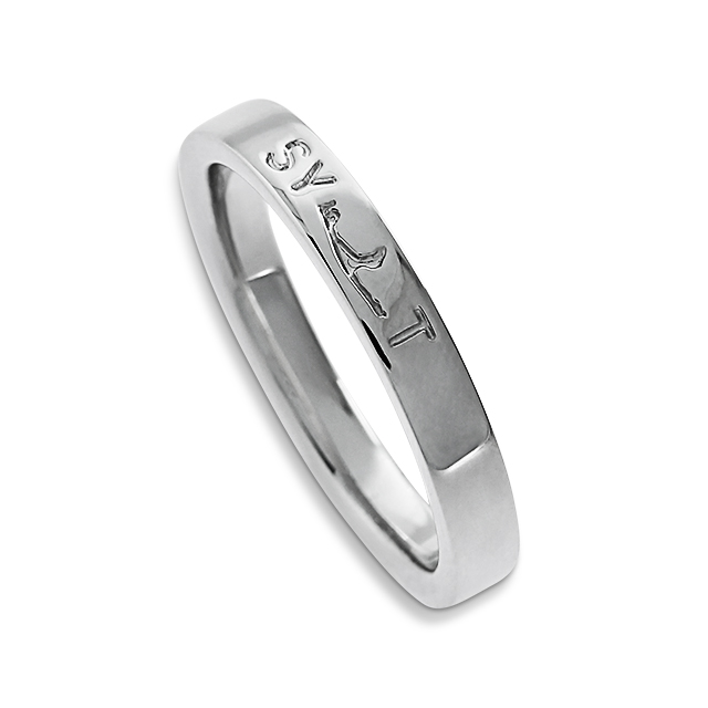 Ring Sylt Logo 3.0 poliert rhodiniert Breite 3 mm Ringweite 52