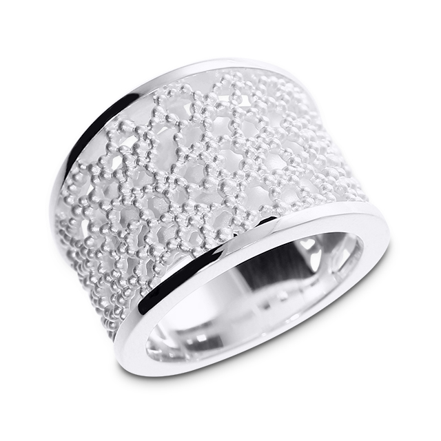 Ring Dots Milchstrasse Silber Breite 17.5 mm Ringweite 56