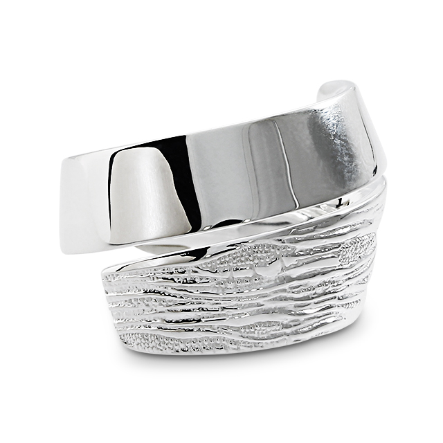 Ring Strandcores contrast Silber hell Ringweite 56