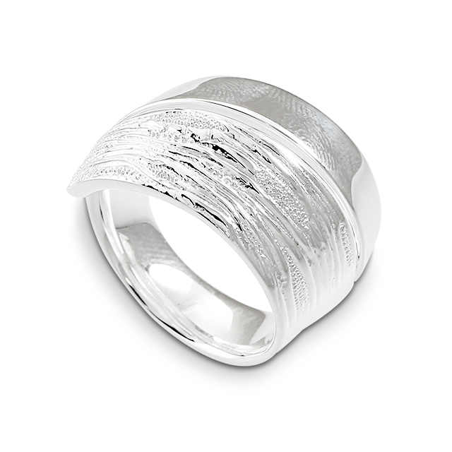 Ring Strandcores contrast Silber hell Ringweite 56